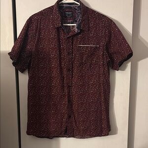 Men's Burgundy Short Sleeve Shirt